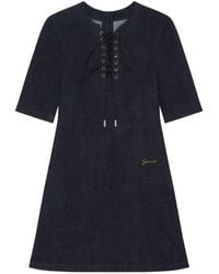 Givenchy - Lace-Up Denim Mini Dress - Lyst