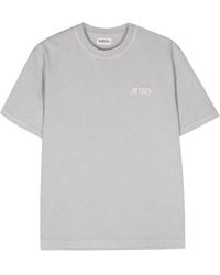Autry - Logo-embroidered Cotton T-shirt - Lyst