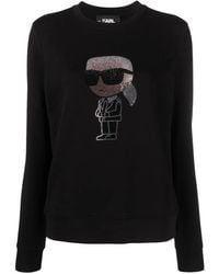 KARL LAGERFELD - Ikon Rhinestone Karl Sweatshirt - Lyst