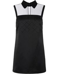 Elisabetta Franchi - Duchesse Satin Mini Dress - Lyst
