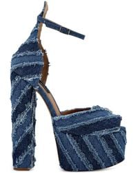 Philipp Plein - Mixed Denim 120mm プラットフォーム サンダル - Lyst