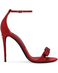 Dolce & Gabbana - Sandalias rojas keira de satén - Lyst