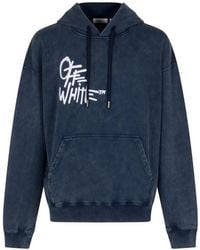 Off-White c/o Virgil Abloh - Acid-Wash Logo-Print Hoodie - Lyst