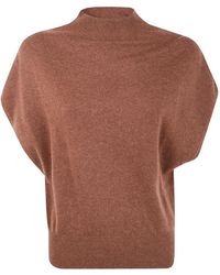 Circus Hotel - High-Neck Short-Sleeve Sweater - Lyst