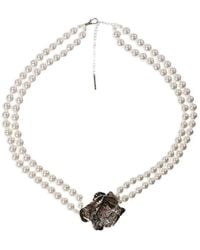 YELLOWSWALLOW - Rose-Detail Faux-Pearl Belt - Lyst