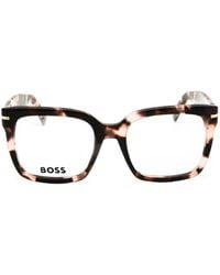BOSS - Tortoiseshell-Pattern Square-Frame Glasses - Lyst