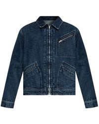 KENZO - Logo-Embroidered Denim Jacket - Lyst