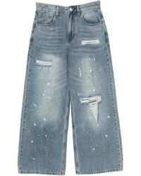 B+ AB - Distressed Wide-Leg Jeans - Lyst