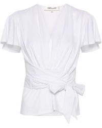 Diane von Furstenberg - T-shirt asimmetrica Sienna - Lyst