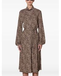 A.P.C. - Animal-Print Midi Dress - Lyst