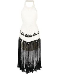Jil Sander - Fringed Knit Halterneck Top - Lyst