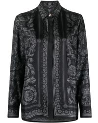 Versace - Barocco-print Silk-twill Shirt - Lyst