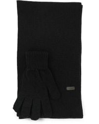 Barbour - Logo-Plaque Ribbed Scarf And Gloves Set - Lyst