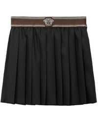 Versace - Pleated Wool Skirt - Lyst