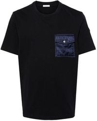 Moncler - Katoenen T-shirt Met Jacquard Logo - Lyst