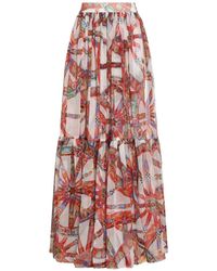 Dolce & Gabbana - Gonna Lunga Con Stampa Carretto - Lyst
