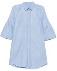 Sacai - Striped Flared-Sleeve Shirt Mini Dress - Lyst
