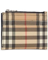 Burberry - Vintage-check Leather Cardholder - Lyst