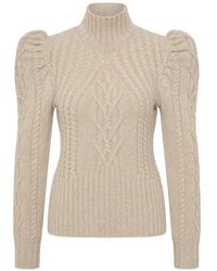 Rebecca Vallance - Puffed-Sleeve Knitted Jumper - Lyst