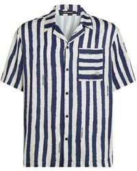 KARL LAGERFELD - Ikon Striped Bowling Shirt - Lyst