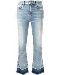IRO Mid-rise Two-tone Flared Jeans - Blue