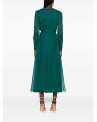 green emerald velvet dress Stretch Textured Viscose