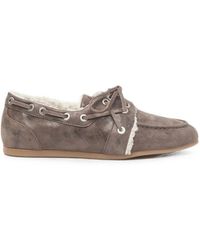 Peserico - Faux-Fur-Lined Suede Loafers - Lyst