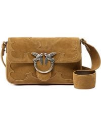 Pinko - Schultertasche Mit Vogel-Applikation - Lyst