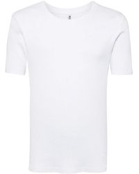 Moschino - T-Shirt Nervuré À Bande Logo - Lyst