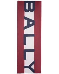 Bally - Logo-intarsia Frayed Scarf - Lyst