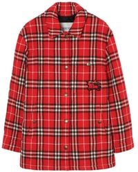 Burberry - Check Wool Overshirt - Lyst