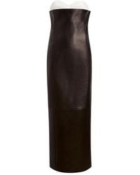 KHAITE - Yael Strapless Leather Maxi Dress - Lyst