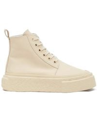 MM6 by Maison Margiela - Lace-Up Leather Sneakers - Lyst