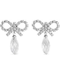 Self-Portrait - Bow And Crystal Earrings - Lyst