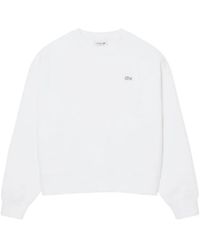 Lacoste - Oversized Double-Face Jersey Sweatshirt - Lyst