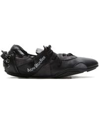 Acne Studios - Leather Lace-Up Sneakers - Lyst