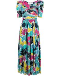 Diane von Furstenberg - Floral-print Short-sleeved Dress - Lyst