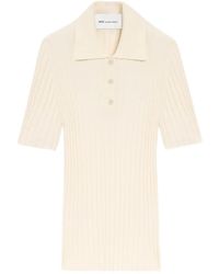 Ami Paris - Geribbelde Polotop Met Korte Mouwen - Lyst