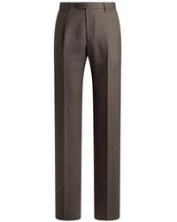 Etro - Pantalon En Flanelle De Laine À Pli - Lyst