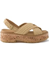 Prada - Crochet Platform Sandals - Lyst