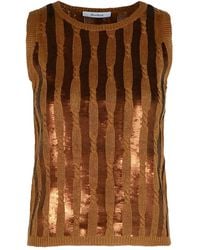 Max Mara - スパンコール ケーブルニット トップ - Lyst