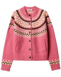 Miu Miu - Vest Met Jacquard - Lyst