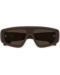 Alaïa - Mask Topstitched Geometric-Frame Sunglasses - Lyst