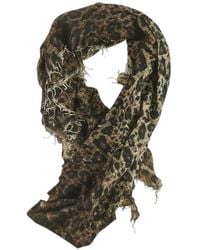 Avant Toi - Leopard-Print Frayed Scarf - Lyst