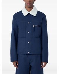 Moncler - Logo-Patch Shearling-Collar Jacket - Lyst