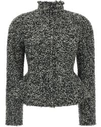 Alberta Ferretti - Bouclé Peplum Jacket - Lyst