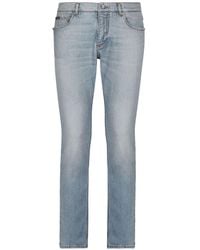 Dolce & Gabbana - Slim-Fit-Jeans mit Logo-Schild - Lyst