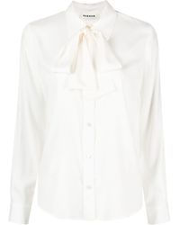 P.A.R.O.S.H. - Pussy-bow Silk Shirt - Lyst