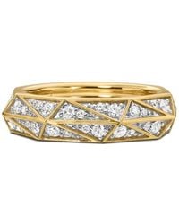 David Yurman - 18Kt Torqued Faceted Diamond Ring (6Mm) - Lyst