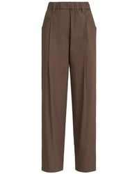 Brunello Cucinelli - Straight Trousers With Monili Detail - Lyst